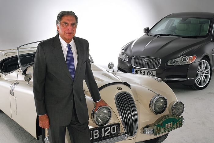 Ratan Tata with the Jaguars old and new Ratan Tata with the Jaguars old and new